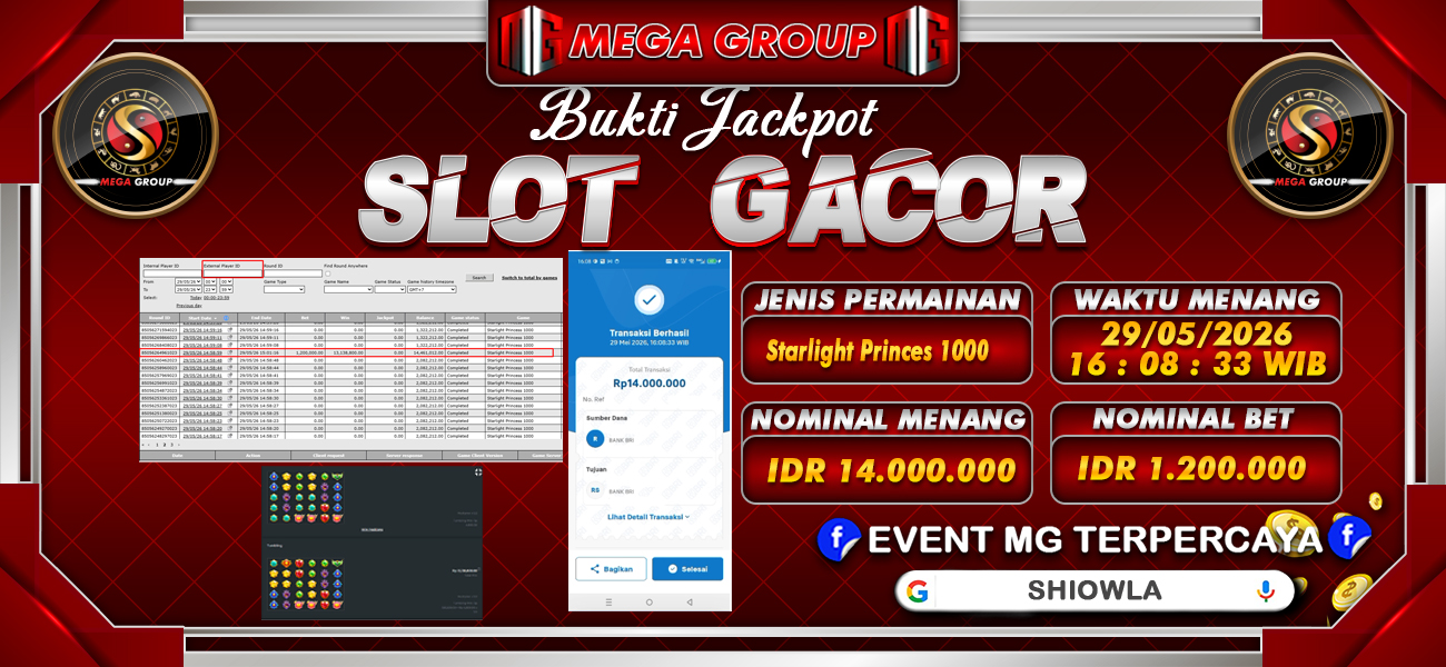 Bukti JP situs Shiowla hari Jumat, 29 Mei 2026