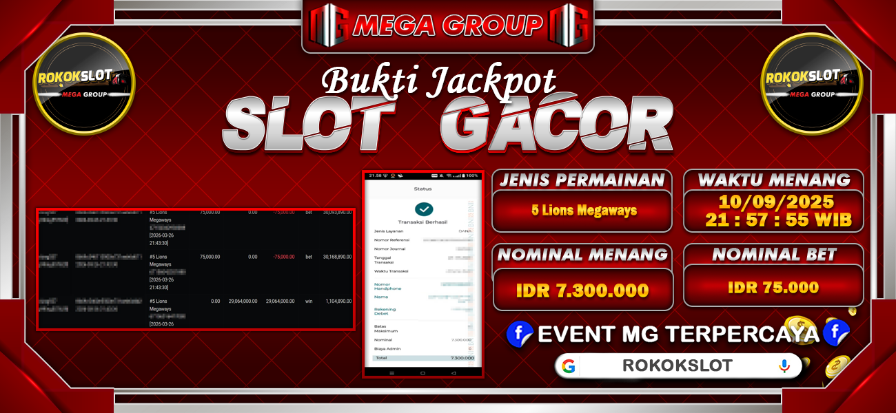 Bukti JP situs Rokokslot hari Kamis, 26 Maret 2026