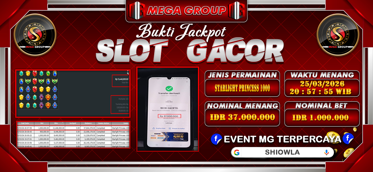 Bukti JP situs Shiowla hari Kamis, 26 Maret 2026