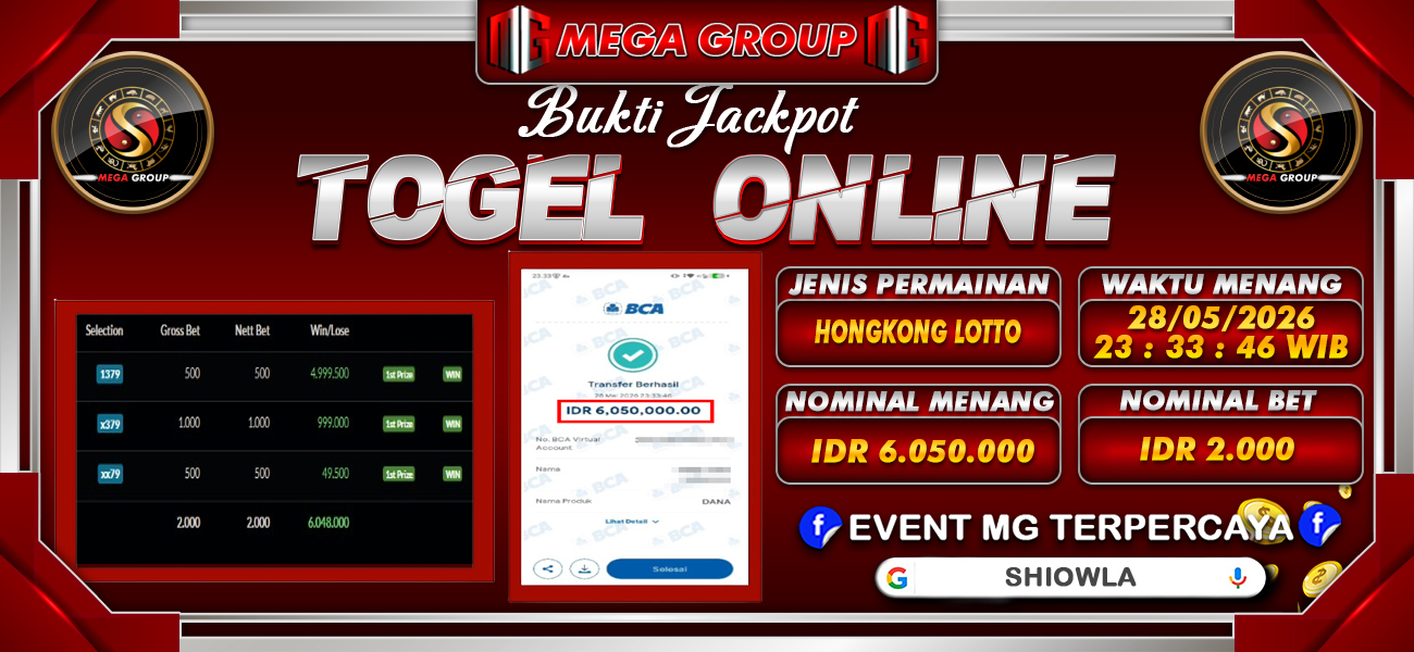 Bukti JP situs Shiowla hari Sabtu, 30 Mei 2026